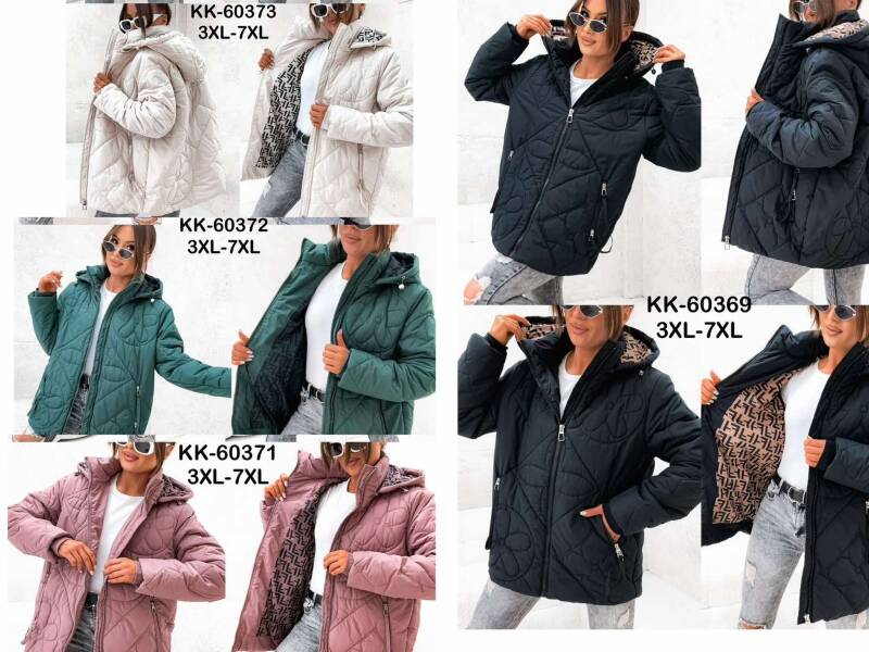 Kurtki damskie zimowe Roz S-2XL, 1 Kolor Paczka 5 szt